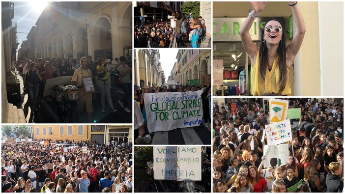 Imperia: "Chi non salta inquinatore è", almeno 1.000 giovani della nostra provincia in piazza per 'Fridays for the Future' (Foto e Video)