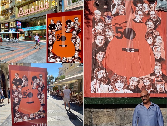 La locandina di Larry Camarda per i 50 anni del Club Tenco La locandina di Larry Camarda per i 50 anni del Club Tenco