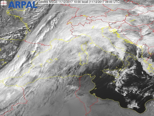 L'immagine Meteosat di pochi minuti fa