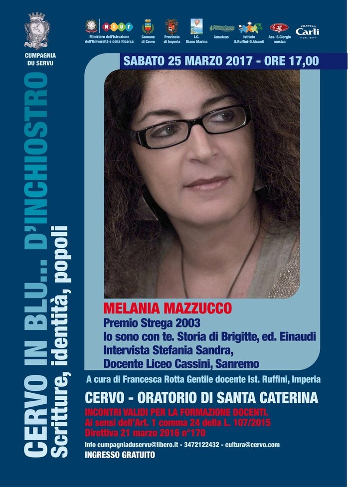 Cervo: la vincitrice del Premio Strega Melania Mazzucco ospite per "Cervo in blu...d'inchiostro" Cervo: la vincitrice del Premio Strega Melania Mazzucco ospite per "Cervo in blu...d'inchiostro"