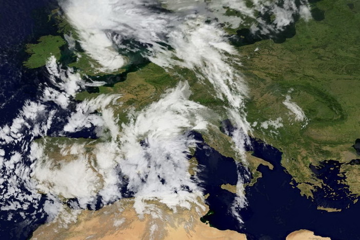 L'immagine Meteosat alle 8.30 di questa mattina