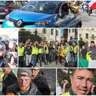 Sanremo: 20 'gilet gialli' confermano la loro unione tra Italia e Francia e si schierano contro Macron e Di Maio (Foto e Video)