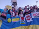 Uno scatto da una delle tante manifestazioni di solidarietà per l'Ucraina e contro la guerra, viste in provincia di Imperia negli ultimi giorni.