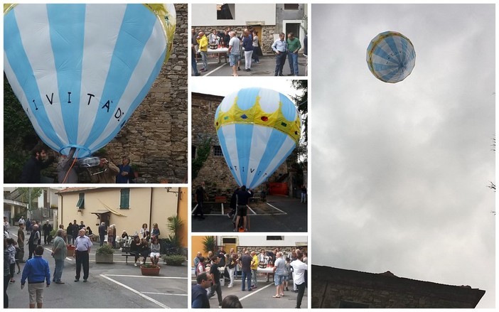 Bellissimi ed Aurigo insieme ieri per il lancio di una mongolfiera per la natività di Maria Vergine (Foto)