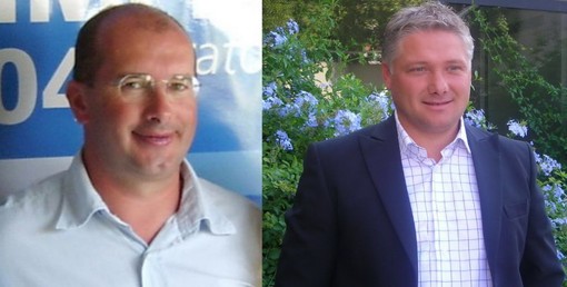 Da sinistra: Marco Alberti (ex Pro Imperia) e Antonio Gagliano (ex presidente dell'Asd Imperia)