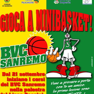 Sanremo: sono iniziate ieri le lezioni gratuite di minibasket del Bvc