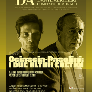 ‘Sciascia-Pasolini: i due ultimi eretici’, conferenza del prof. Davide Luglio e del prof. Bruno Pischedda a Monaco