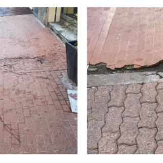 Ventimiglia, Scullino: "Marciapiedi di via Martiri della Libertà in degrado, necessario un intervento di manutenzione" (Foto)