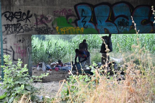 Ventimiglia: operazione di sgombero di Polizia e Municipale dei migranti sotto il cavalcavia di Roverino Ventimiglia: operazione di sgombero di Polizia e Municipale dei migranti sotto il cavalcavia di Roverino