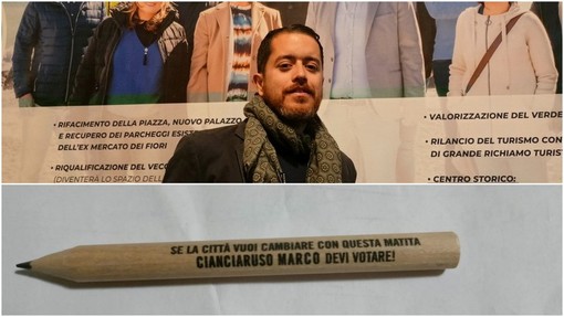 Amministrative, matite con slogan: a Vallecrosia la campagna elettorale si fa in modo originale (Foto)