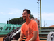 Gianluca Mager durante l'allenamento al Tennis Sanremo