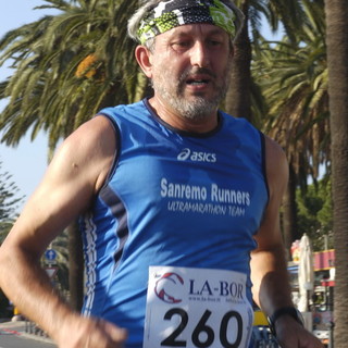 Giampiero Rosso durante una gara di podismo