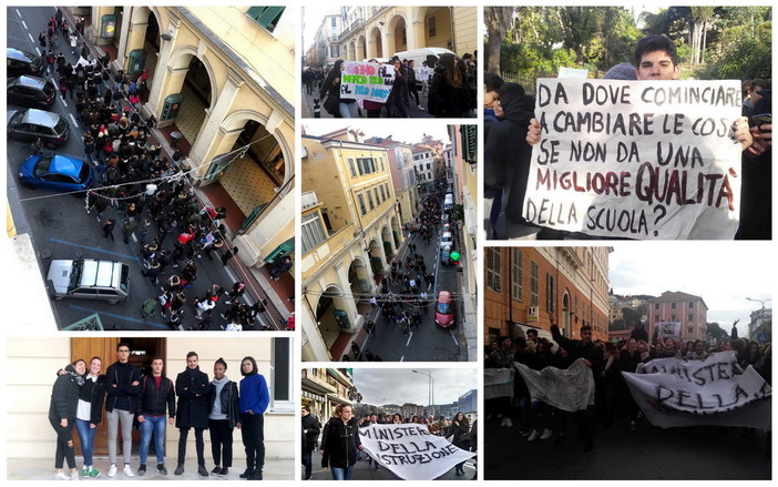 Imperia invasa per lo sciopero degli studenti che urlano a tutti 'Le scuole sono in pericolo' (Foto e Video) Imperia invasa per lo sciopero degli studenti che urlano a tutti 'Le scuole sono in pericolo' (Foto e Video)