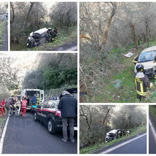 Chiusanico: famiglia si capotta a bordo di una Fiat 500, i tre per fortuna se la cavano con lievi ferite
