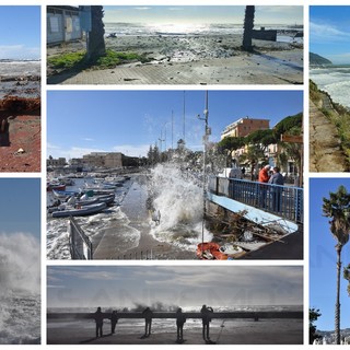 Vento forte e mareggiata su tutta la costa: raffica da 98 km/h a Ventimiglia, per ora pochi danni (Foto e video)