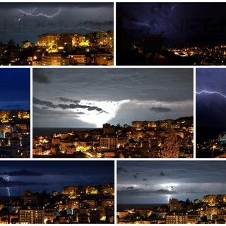 Le foto di Tonino Bonomo al temporale della notte e la cartina con il passaggio della perturbazione