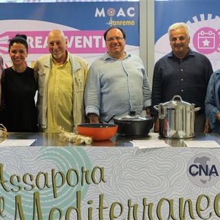 Moac 2019: dieta mediterranea protagonista con Raffaella Fenoglio, l’olio EVO del frantoio Secondo, Il "pane di Oz” del panificio di Molini di Triora, l’aglio di Vessalico e la De.Co. Pan Bagnau