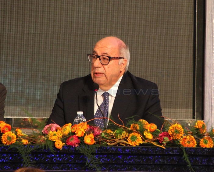 Marco Sarlo in conferenza stampa all'Ariston