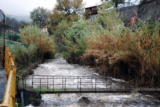Il torrente San Romolo durante le precipitazioni del dicembre scorso