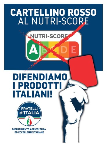 Sanremo: domani in via Escoffier un gazebo di FdI per la campagna 'Stop all’etichettatura Nutri-Score' Sanremo: domani in via Escoffier un gazebo di FdI per la campagna 'Stop all’etichettatura Nutri-Score'