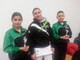 Nella foto le promesse del DKD Diano Marina: Giulia Negrini (sinistra), Sara Bonuso (centro) e Sebastiano La Placa (destra) Nella foto le promesse del DKD Diano Marina: Giulia Negrini (sinistra), Sara Bonuso (centro) e Sebastiano La Placa (destra)