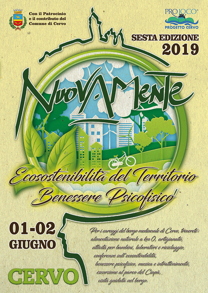 A Cervo torna “NuovaMente”, il festival dedicato all’eco-sostenibilità e al benessere psicofisico A Cervo torna “NuovaMente”, il festival dedicato all’eco-sostenibilità e al benessere psicofisico