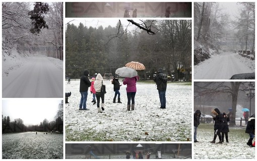 La strada verso Bignone completamente imbiancata