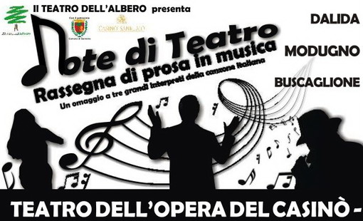 Sanremo: al via oggi pomeriggio la prevendita per 'Note di teatro' in scena al Casinò