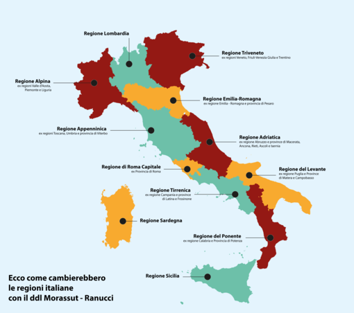 Dopo 'Limonte' da Roma la proposta per ridurre le regioni: per noi unione Liguria, Piemonte e Valle d'Aosta