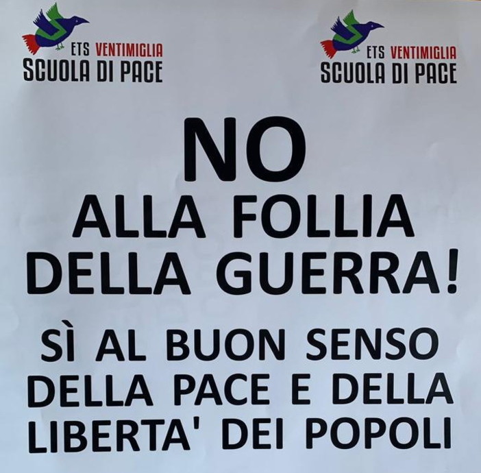 Anche Alternativa Intemelia partecipa alla manifestazione contro lo guerra di Scuola di pace, oggi a Ventimiglia Anche Alternativa Intemelia partecipa alla manifestazione contro lo guerra di Scuola di pace, oggi a Ventimiglia