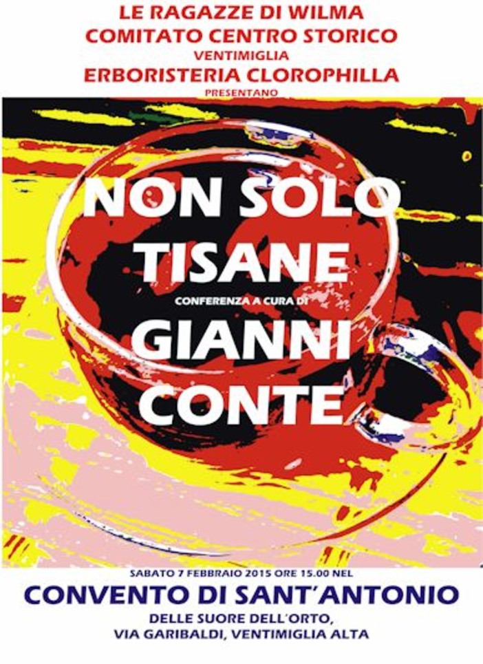 Ventimiglia: domenica 8 febbraio la conferenza "Non solo tisane" al convento di Sant'Antonio