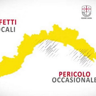 Regione: nuovo allerta meteo gialla su tutta la Liguria dalle 17 di oggi alle 10 di domani