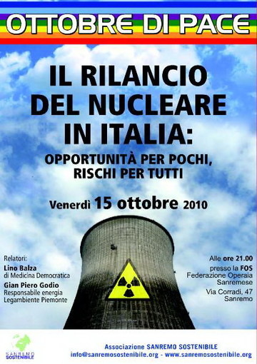 Sanremo: venerdì sera incontro d'approfondimento sul nucleare
