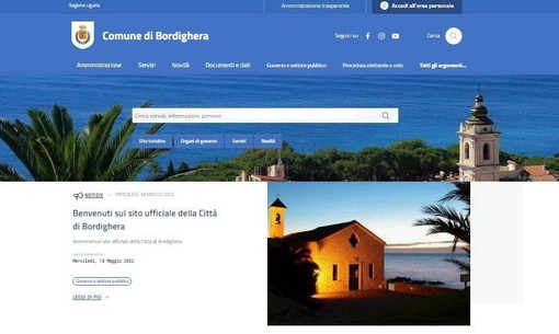 Bordighera: da oggi il Comune ha un nuovo sito istituzionale. Nuova architettura per testi, immagini e servizi Bordighera: da oggi il Comune ha un nuovo sito istituzionale. Nuova architettura per testi, immagini e servizi