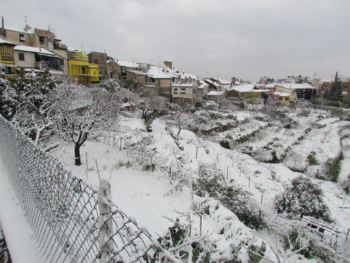 Maltempo sul ponente: ecco le foto di Claudio Bruni alla nevicata di Costa D'Oneglia