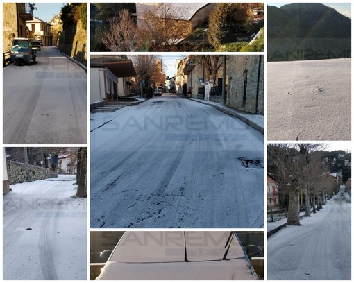 Freddo intenso sulla provincia e spolverata di neve a Bajardo: ecco le immagini dall'entroterra (Foto)