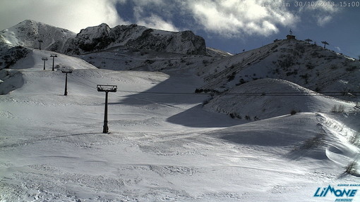 Limone Piemonte: prima neve della stagione, imbiancate le zone alte della località sciistica (Foto)