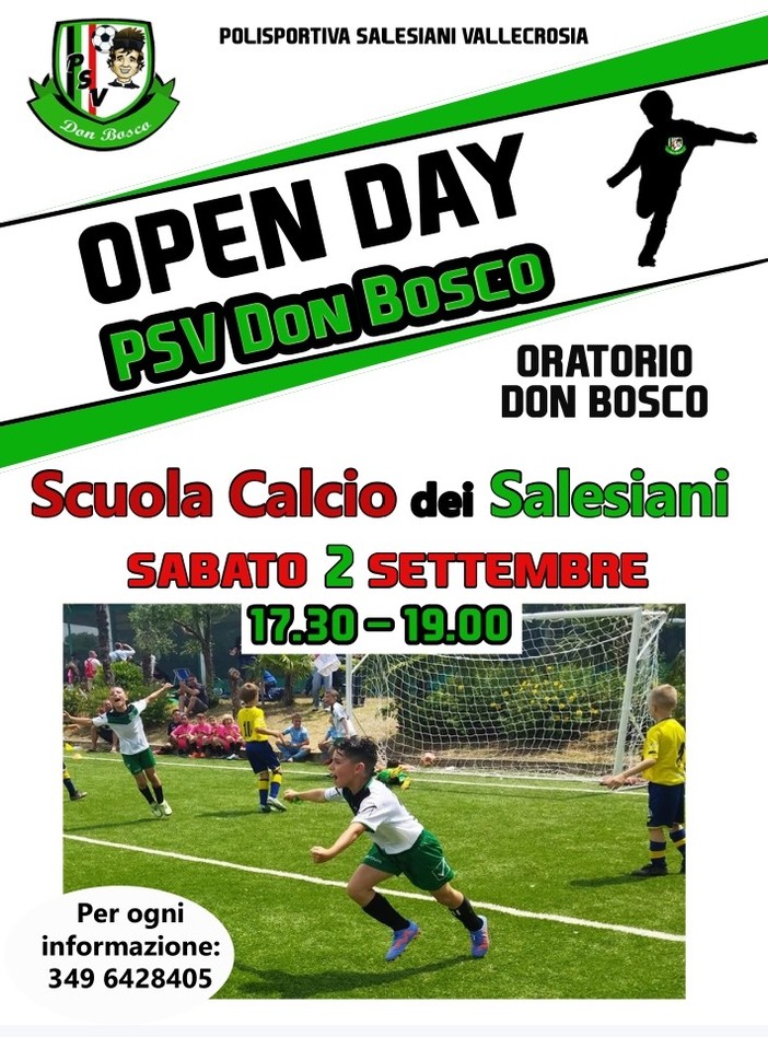 Calcio. Open day per la la PSV Don Bosco Vallecrosia