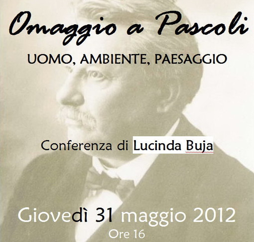 Anche Sanremo, oggi pomeriggio, celebra il poeta Giovanni Pascoli nel centenario della morte Anche Sanremo, oggi pomeriggio, celebra il poeta Giovanni Pascoli nel centenario della morte