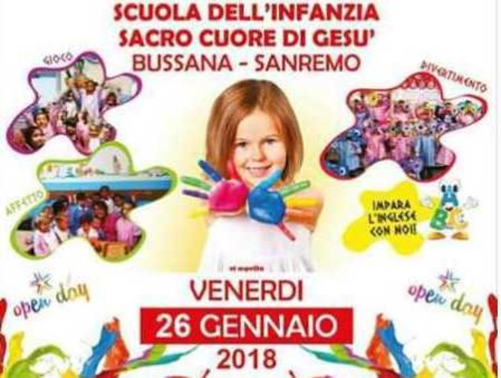Sanremo: venerdì Open Day alla scuola dell'Infanzia Sacro Cuore di Gesù a Bussana