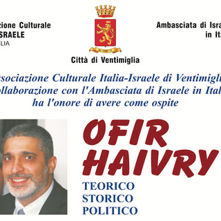 Ventimiglia: giovedì 21 marzo alla Biblioteca Aprosiana Ofir Haivry, Vice Presidente dell'Herzl Institute di Gerusalemme
