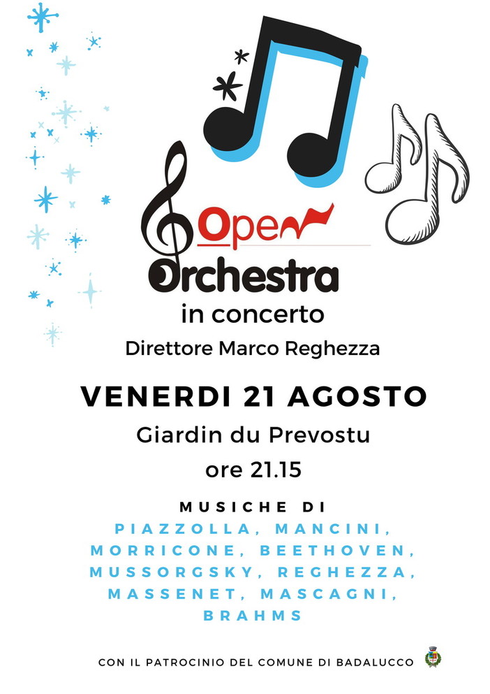 Badalucco: venerdì sera concerto della OpenOrchestra al “Giardin du Prevostu” Badalucco: venerdì sera concerto della OpenOrchestra al “Giardin du Prevostu”