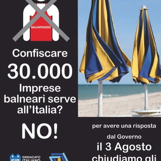 'Ombrelloni chiusi': protesta anche nell'imperiese, il 3 agosto, da parte degli stabilimenti balneari