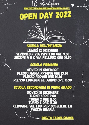 Al via gli open day dell'Istituto Comprensivo di Bordighera: ecco date e orari
