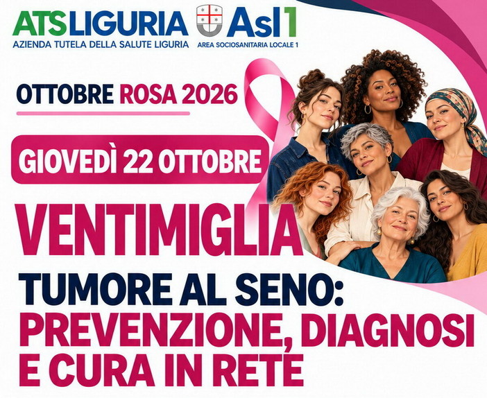 Ottobre Rosa, a Ventimiglia un incontro su prevenzione e cura del tumore al seno: appuntamento alla Casa della Comunità Ottobre Rosa, a Ventimiglia un incontro su prevenzione e cura del tumore al seno: appuntamento alla Casa della Comunità