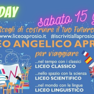 Ventimiglia: sabato open day al Liceo 'Aprosio' per gli indirizzi liceali "scienze umane" ed "economico-sociale" Ventimiglia: sabato open day al Liceo 'Aprosio' per gli indirizzi liceali "scienze umane" ed "economico-sociale"