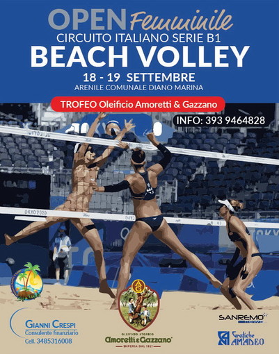 Diano Marina: nel prossimo weekend torna il grande beach volley femminile con il trofeo 'Amoretti e Gazzano' Diano Marina: nel prossimo weekend torna il grande beach volley femminile con il trofeo 'Amoretti e Gazzano'