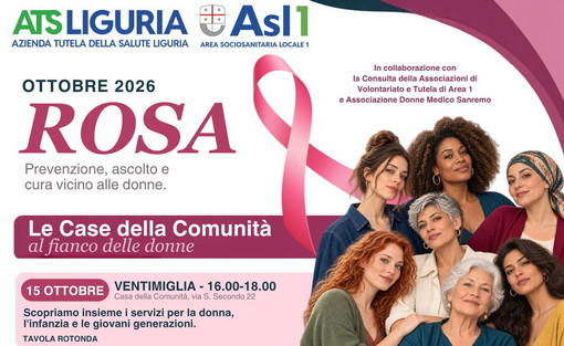 Ottobre Rosa, ATSL Area 1 scende in campo: incontri, screening e informazione per la salute delle donne