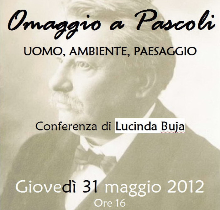 Anche Sanremo, oggi pomeriggio, celebra il poeta Giovanni Pascoli nel centenario della morte