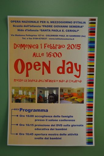 Sanremo: domenica a Coldirodi Open Day alla Scuola dell'Infanzia 'Padre Giovanni Semeria'